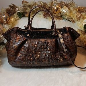 Brahmin Satchel  Crocodile Print Genuine Leather.